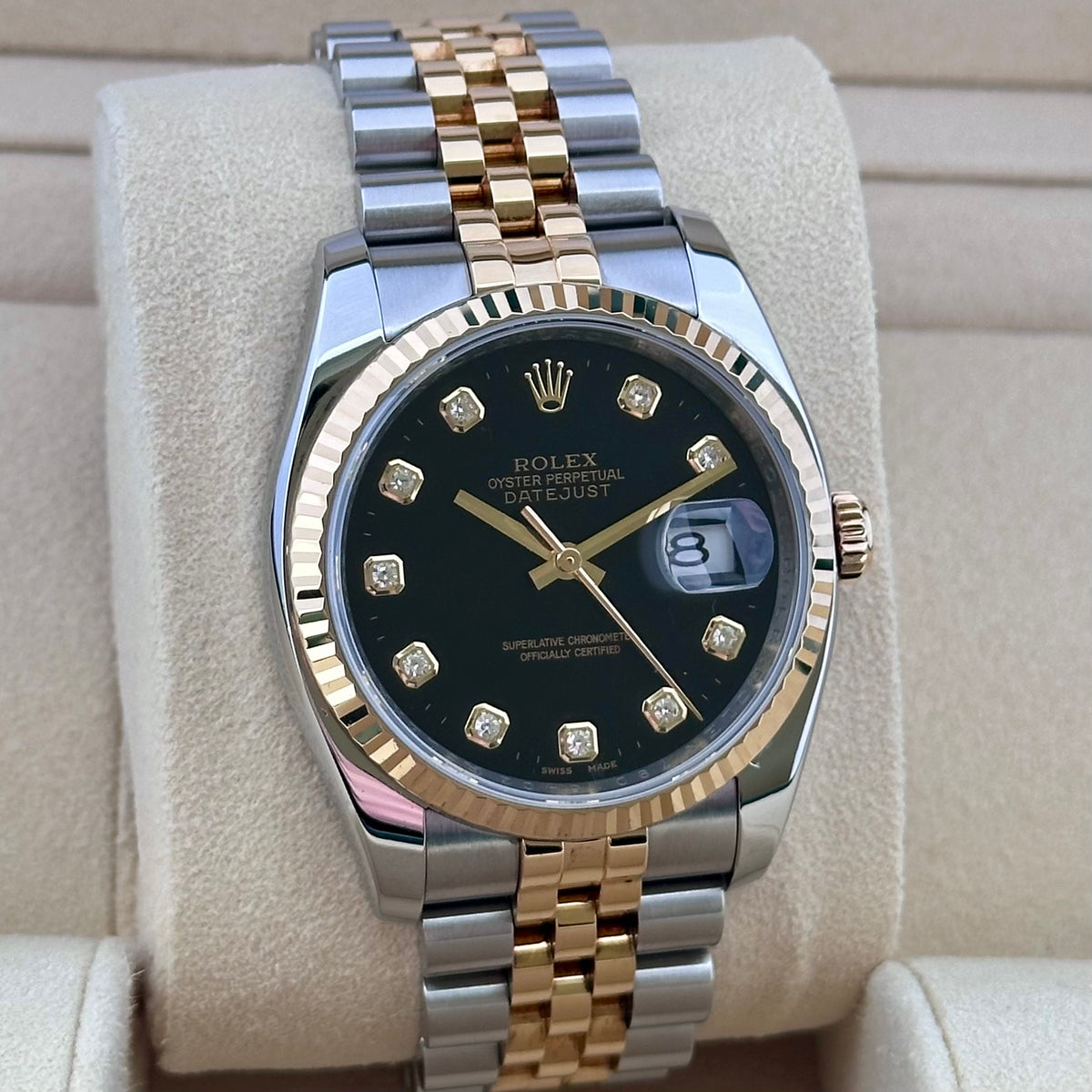 Rolex Datejust 36 Black Diamond Dial Two-Tone Ref. 116233