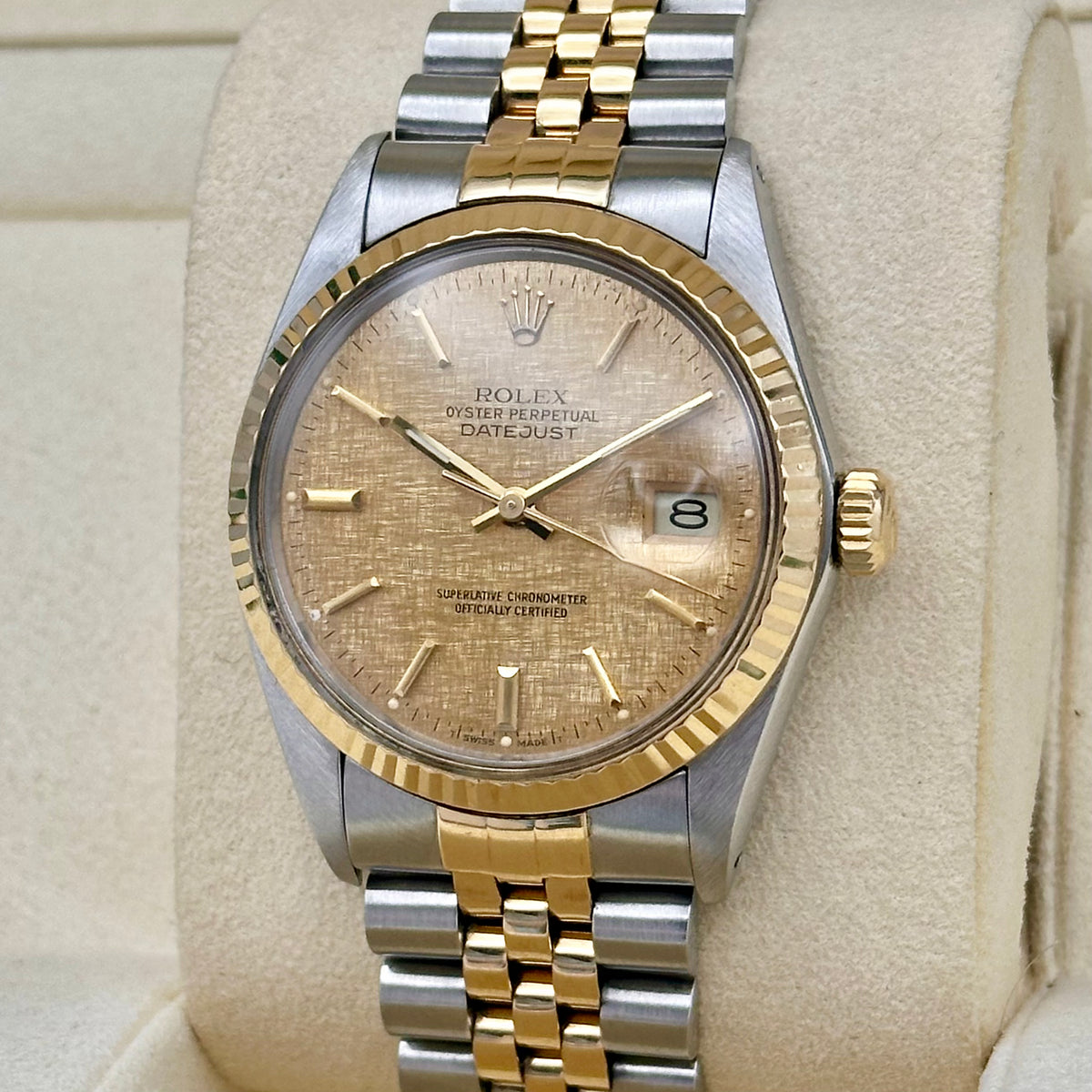 Rolex Datejust 36 Champagne Linen Dial Ref. 16013
