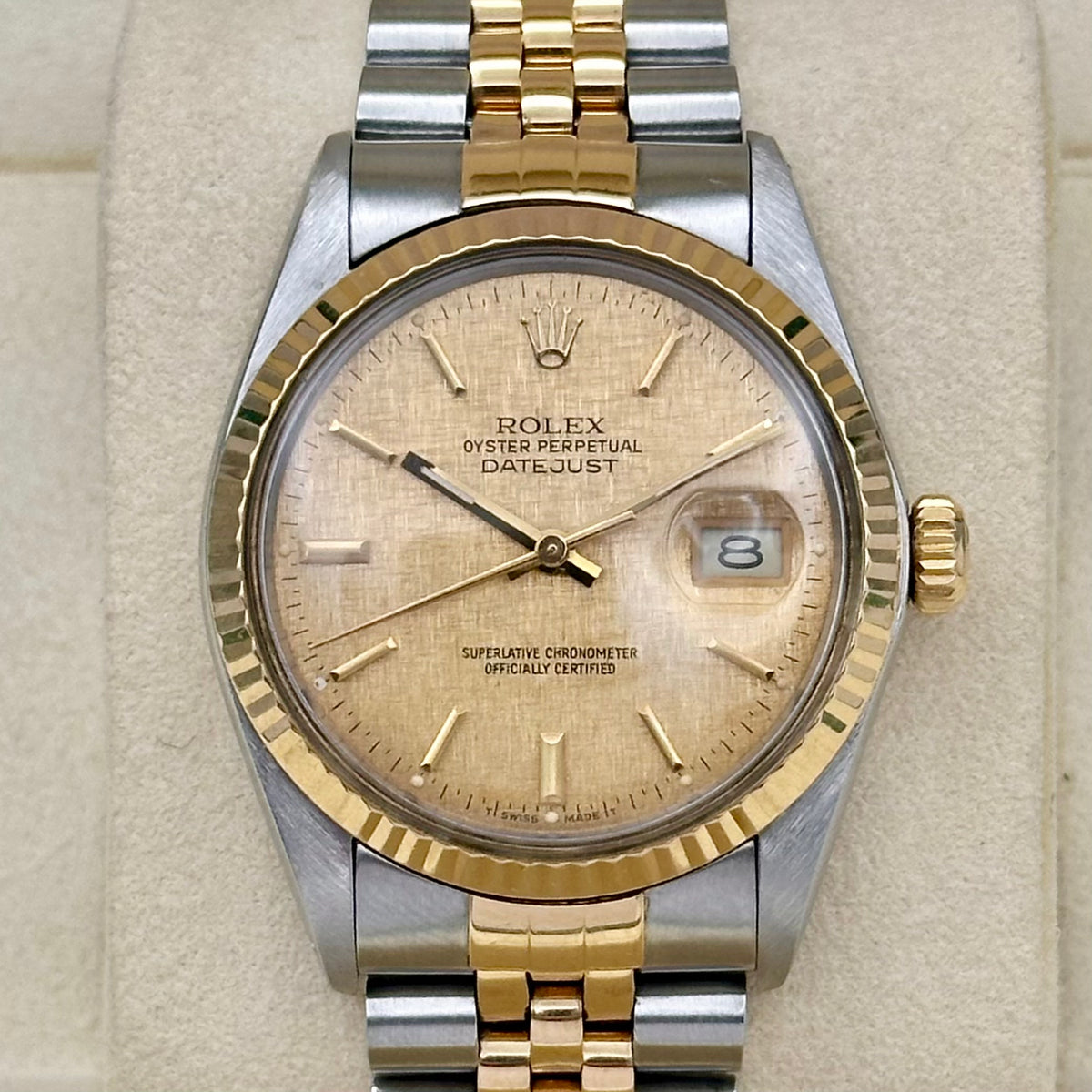 Rolex Datejust 36 Champagne Linen Dial Ref. 16013