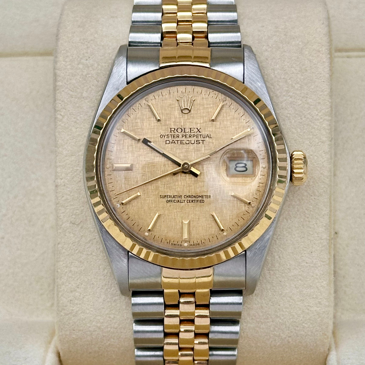 Rolex Datejust 36 Champagne Linen Dial Ref. 16013