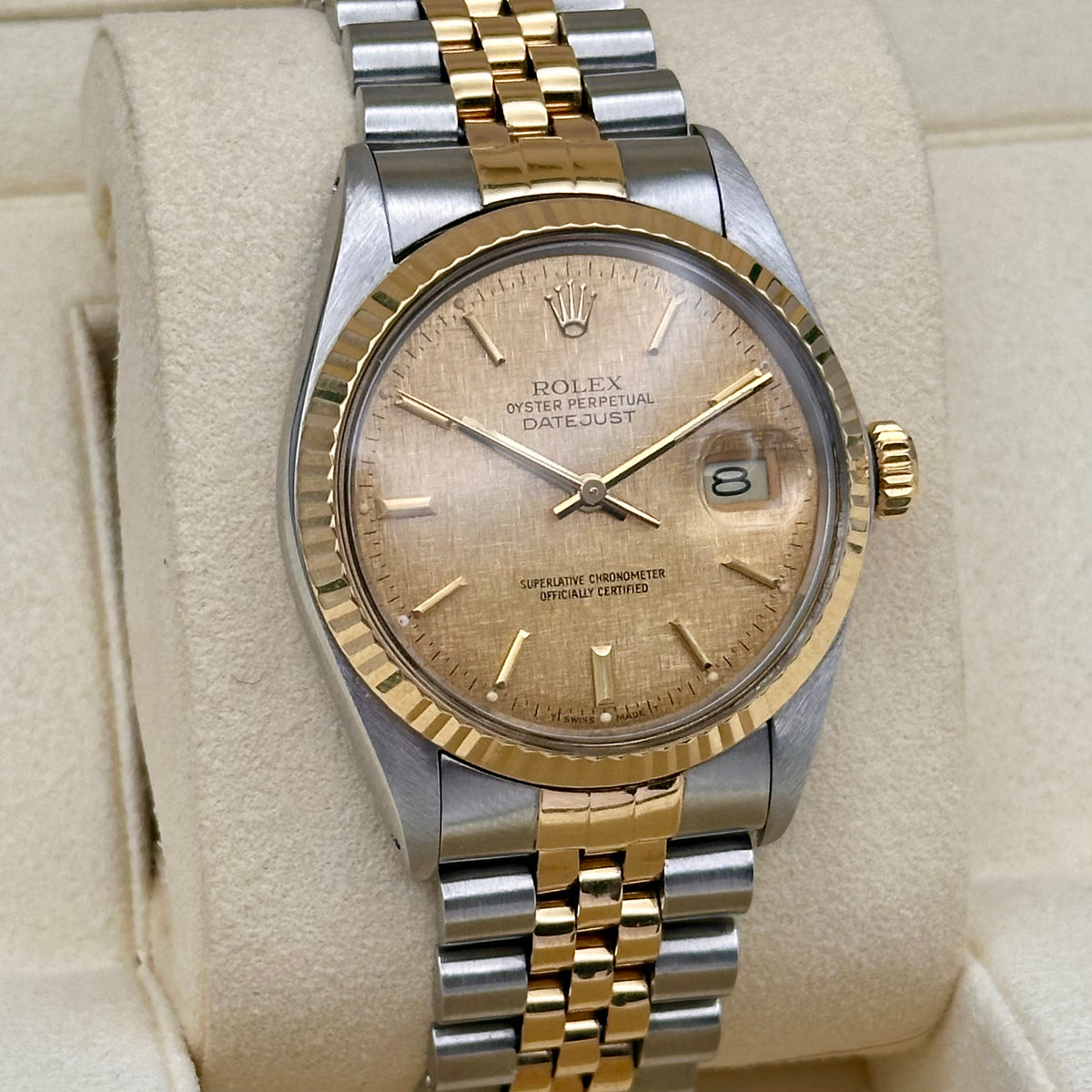 Rolex Datejust 36 Champagne Linen Dial Ref. 16013