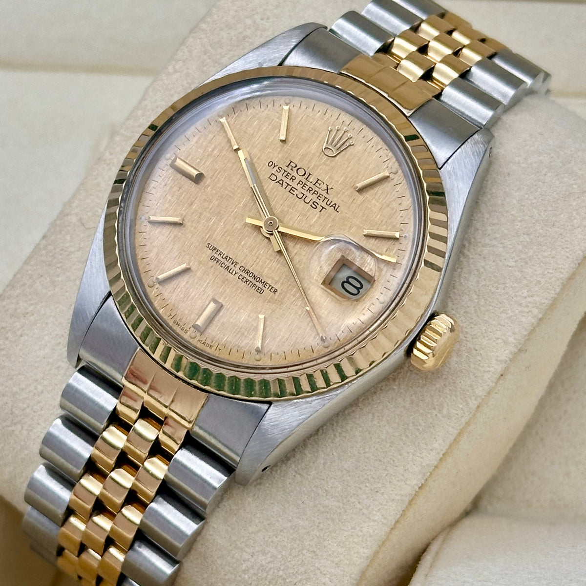 Rolex Datejust 36 Champagne Linen Dial Ref. 16013