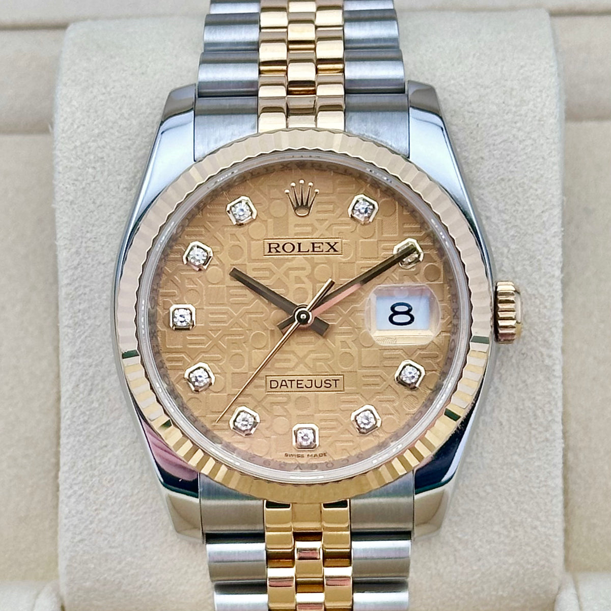 Rolex Datejust 36 Champagne Anniversary Diamond Dial Two-Tone  Ref. 116233