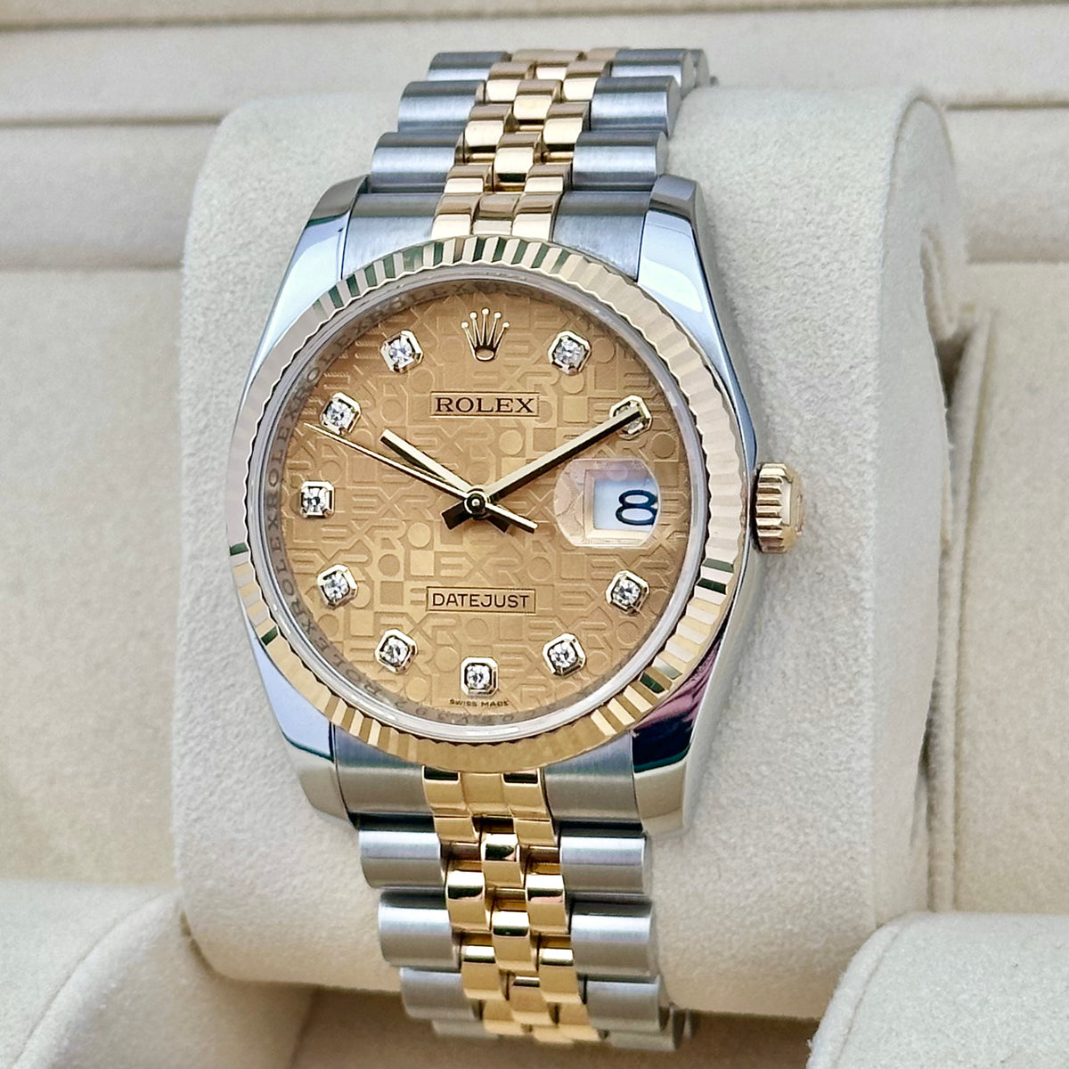 Rolex Datejust 36 Champagne Anniversary Diamond Dial Two-Tone  Ref. 116233
