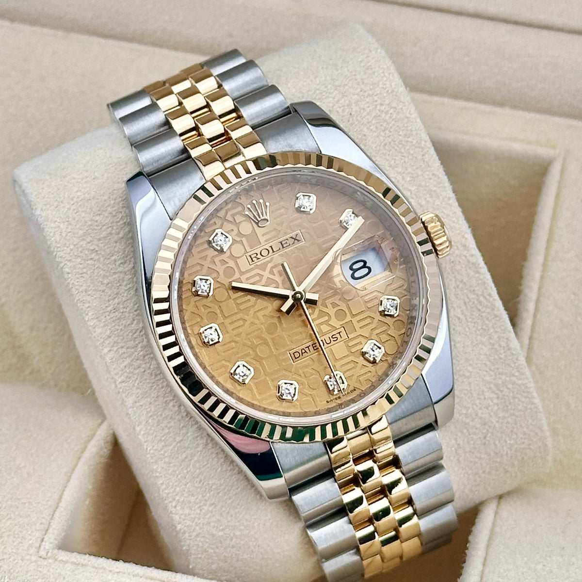 Rolex Datejust 36 Champagne Anniversary Diamond Dial Two-Tone  Ref. 116233