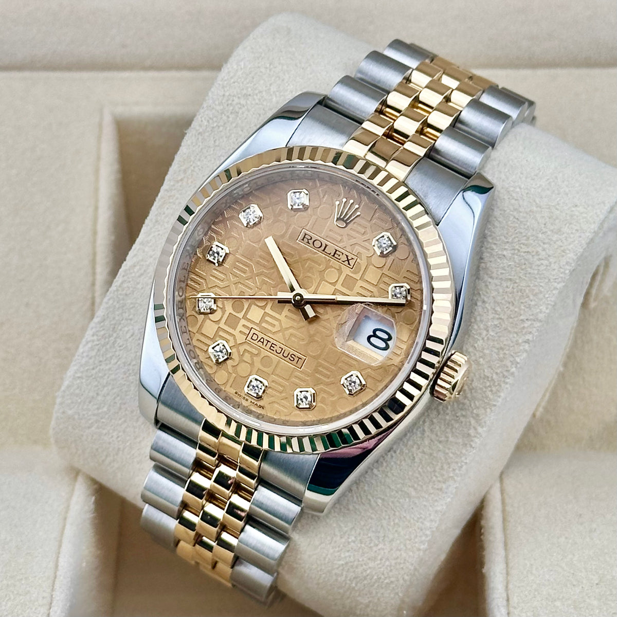 Rolex Datejust 36 Champagne Anniversary Diamond Dial Two-Tone  Ref. 116233