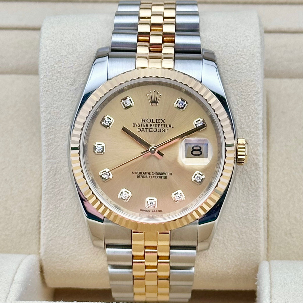 Rolex Datejust 36 Champagne Diamond Dial Two-Tone Ref. 116233