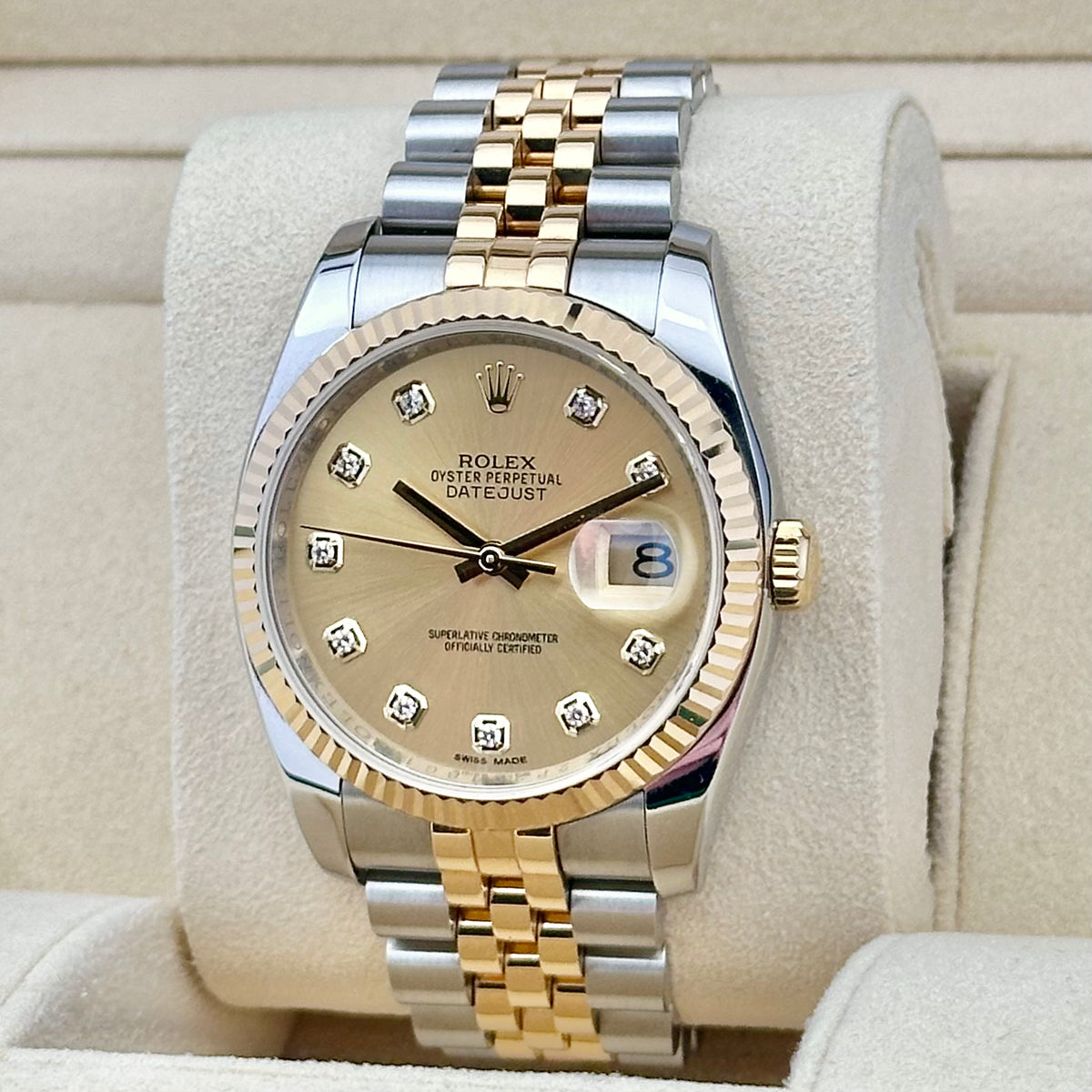 Rolex Datejust 36 Champagne Diamond Dial Two-Tone Ref. 116233