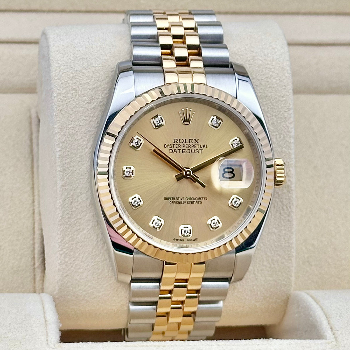 Rolex Datejust 36 Champagne Diamond Dial Two-Tone Ref. 116233
