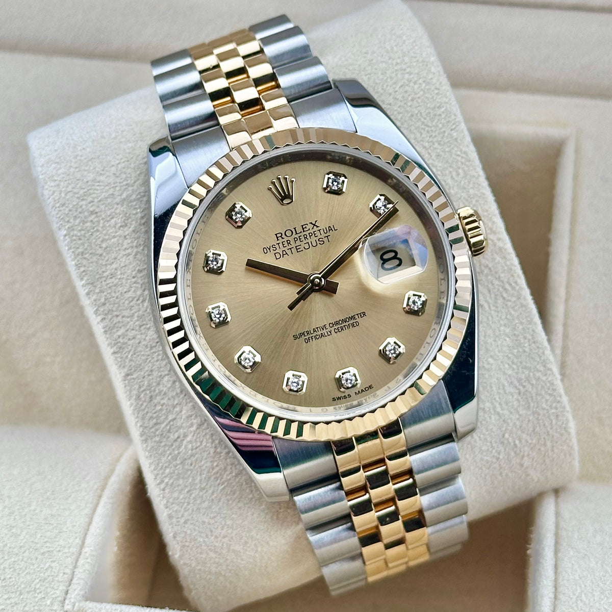 Rolex Datejust 36 Champagne Diamond Dial Two-Tone Ref. 116233