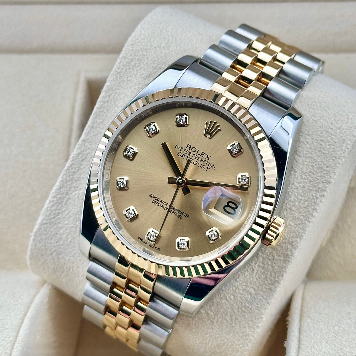 Rolex Datejust 36 Champagne Diamond Dial Two-Tone Ref. 116233