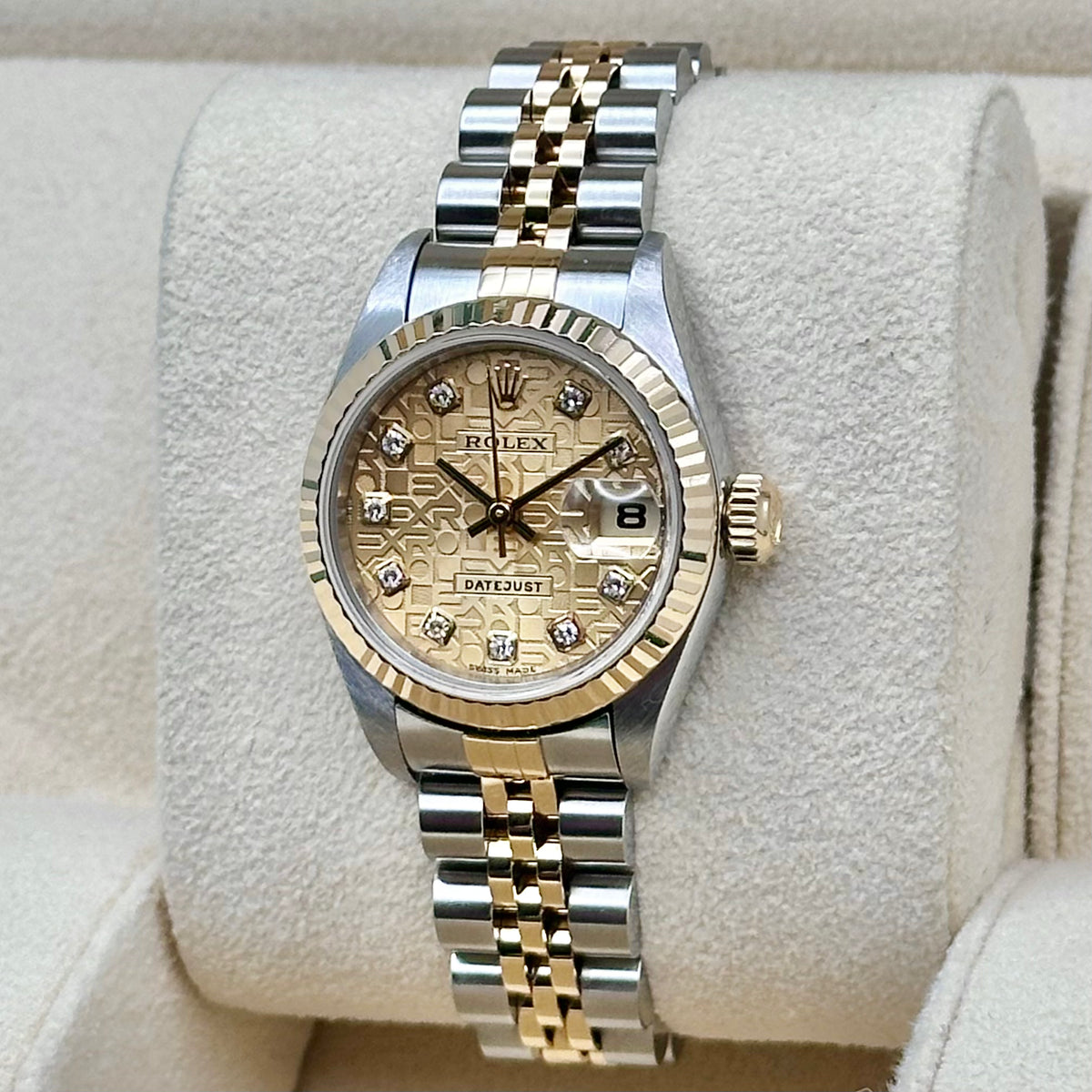 Rolex Lady-Datejust 26 Anniversary Big Diamond Dial, Fluted Bezel, Two-Tone Jubilee Ref. 69173