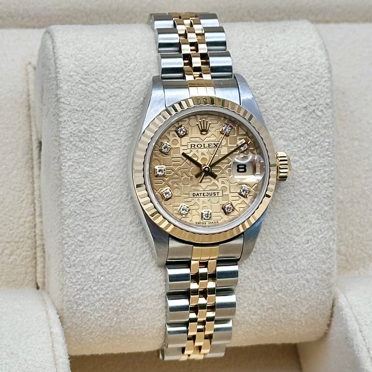 Rolex Lady-Datejust 26 Anniversary Big Diamond Dial, Fluted Bezel, Two-Tone Jubilee Ref. 69173
