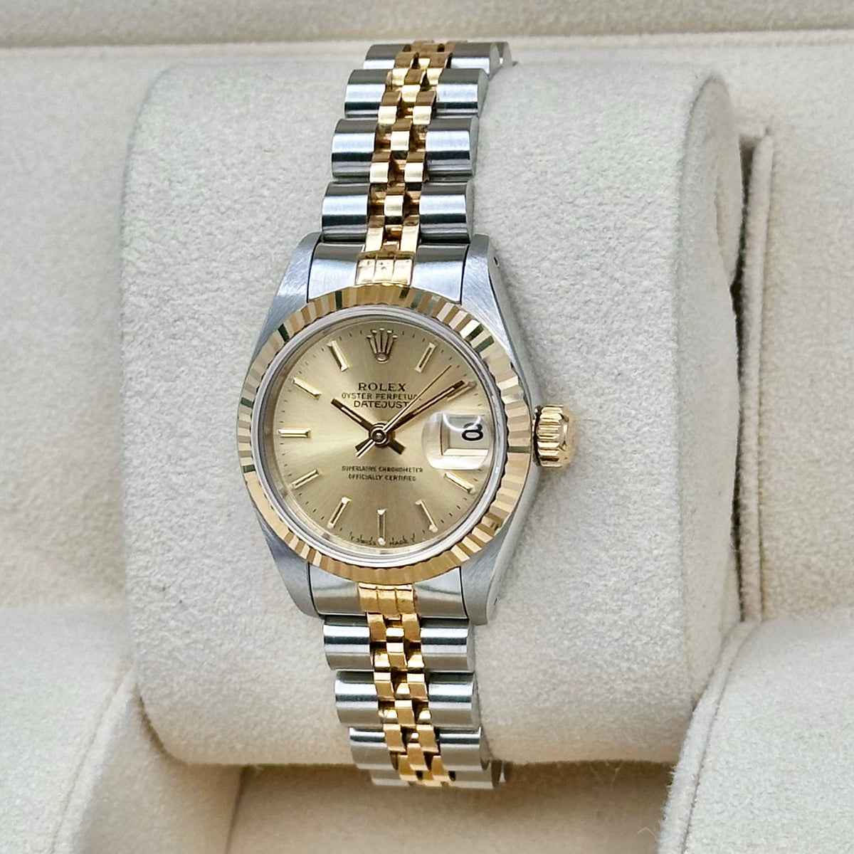 Rolex Lady-Datejust 26 Champagne Dial, Fluted Bezel, Two-Tone Jubilee Ref. 69173
