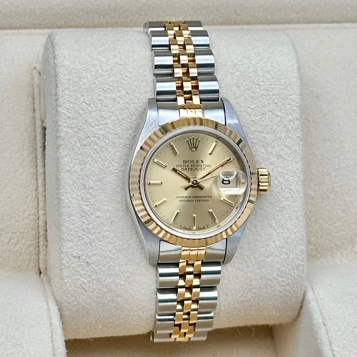 Rolex Lady-Datejust 26 Champagne Dial, Fluted Bezel, Two-Tone Jubilee Ref. 69173