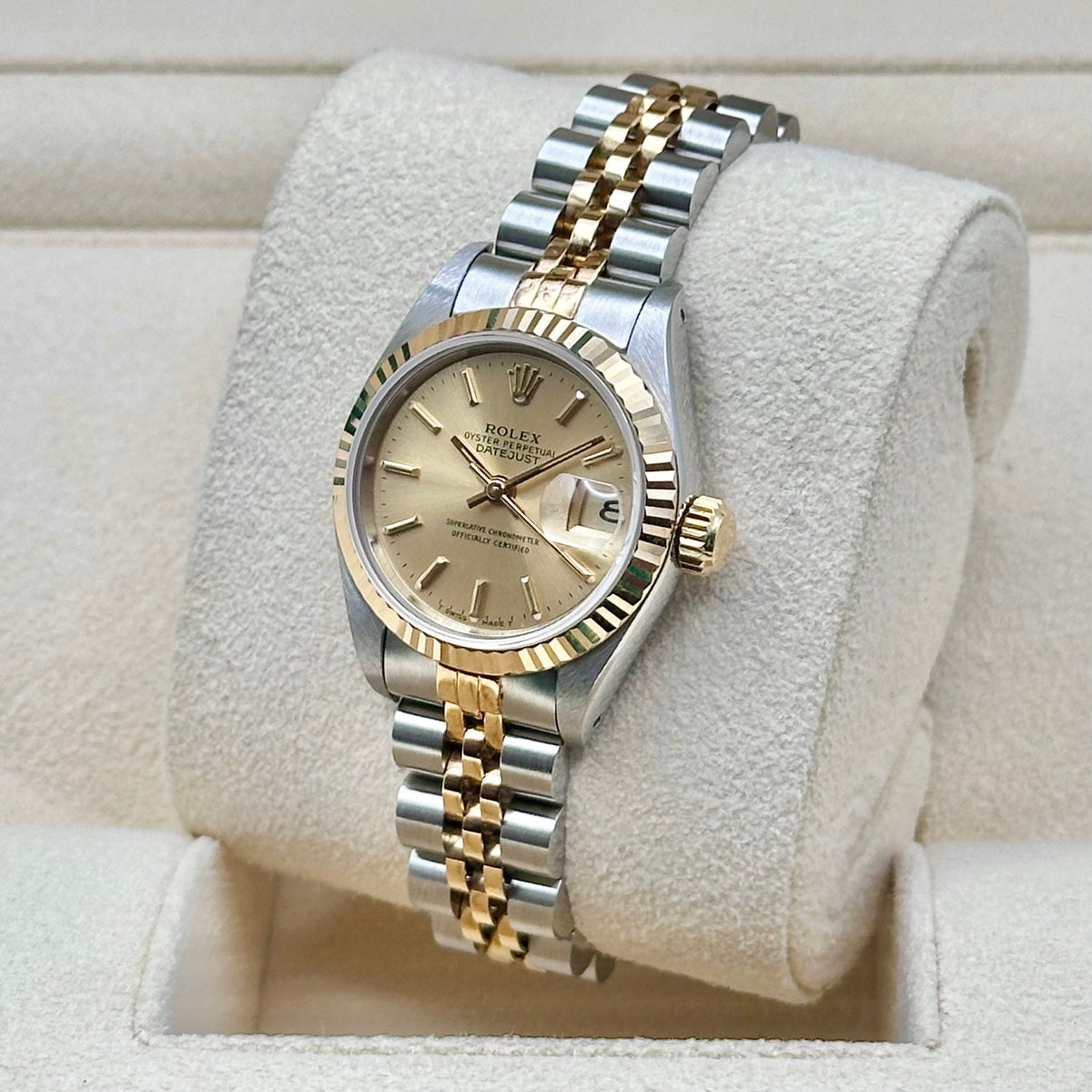 Rolex Lady-Datejust 26 Champagne Dial, Fluted Bezel, Two-Tone Jubilee Ref. 69173