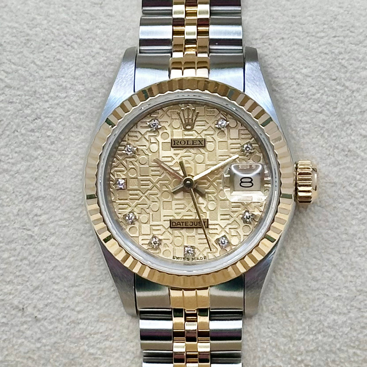 Rolex Lady-Datejust 26 Anniversary Diamond Dial, Fluted Bezel, Two-Tone Jubilee Ref. 69173