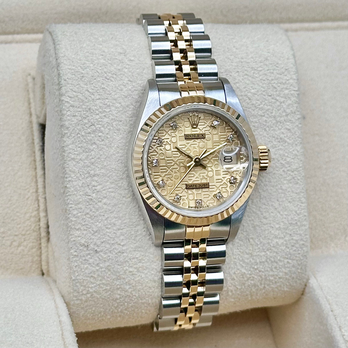 Rolex Lady-Datejust 26 Anniversary Diamond Dial, Fluted Bezel, Two-Tone Jubilee Ref. 69173