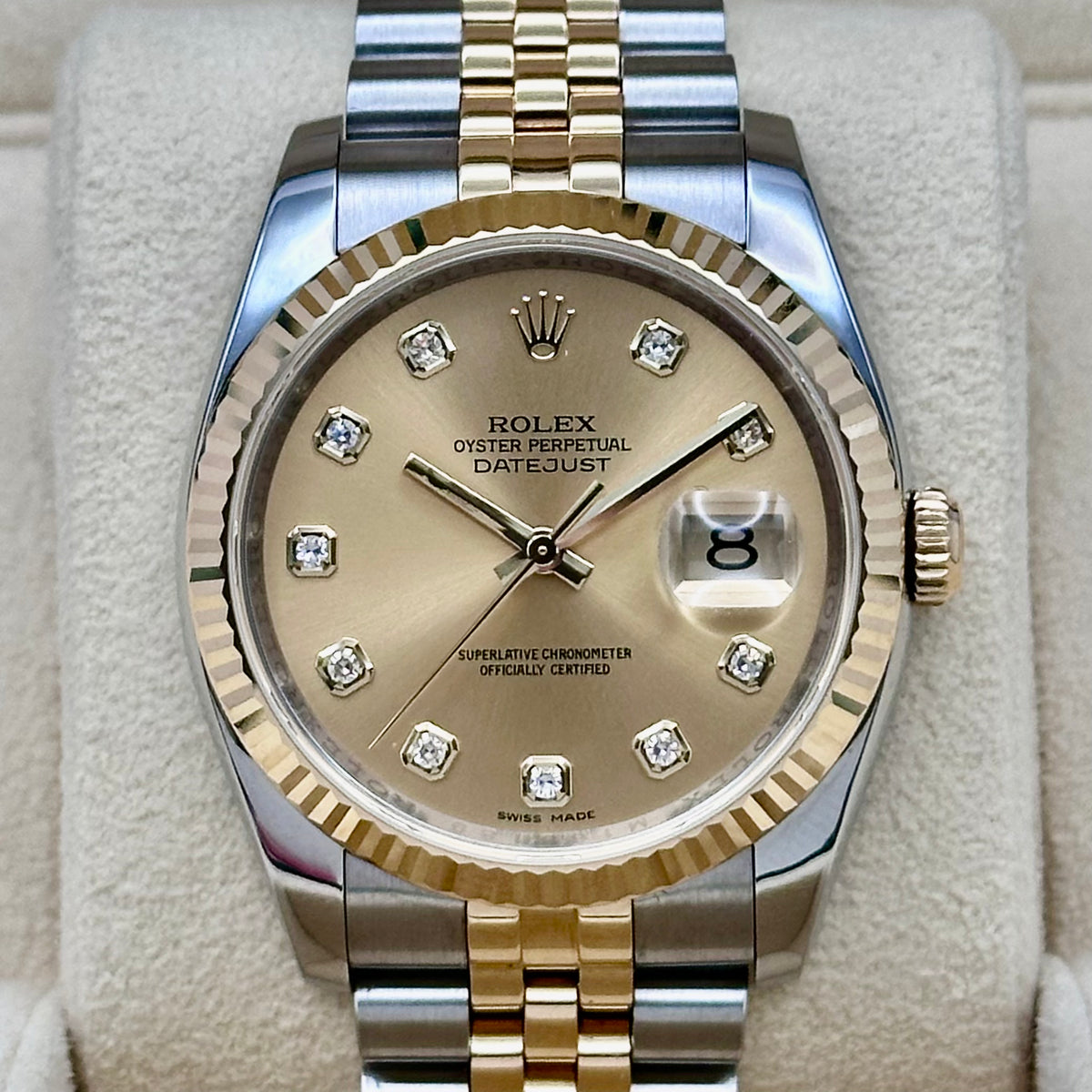 Rolex Datejust 36 Champagne Diamond Dial Two-Tone Ref. 116233