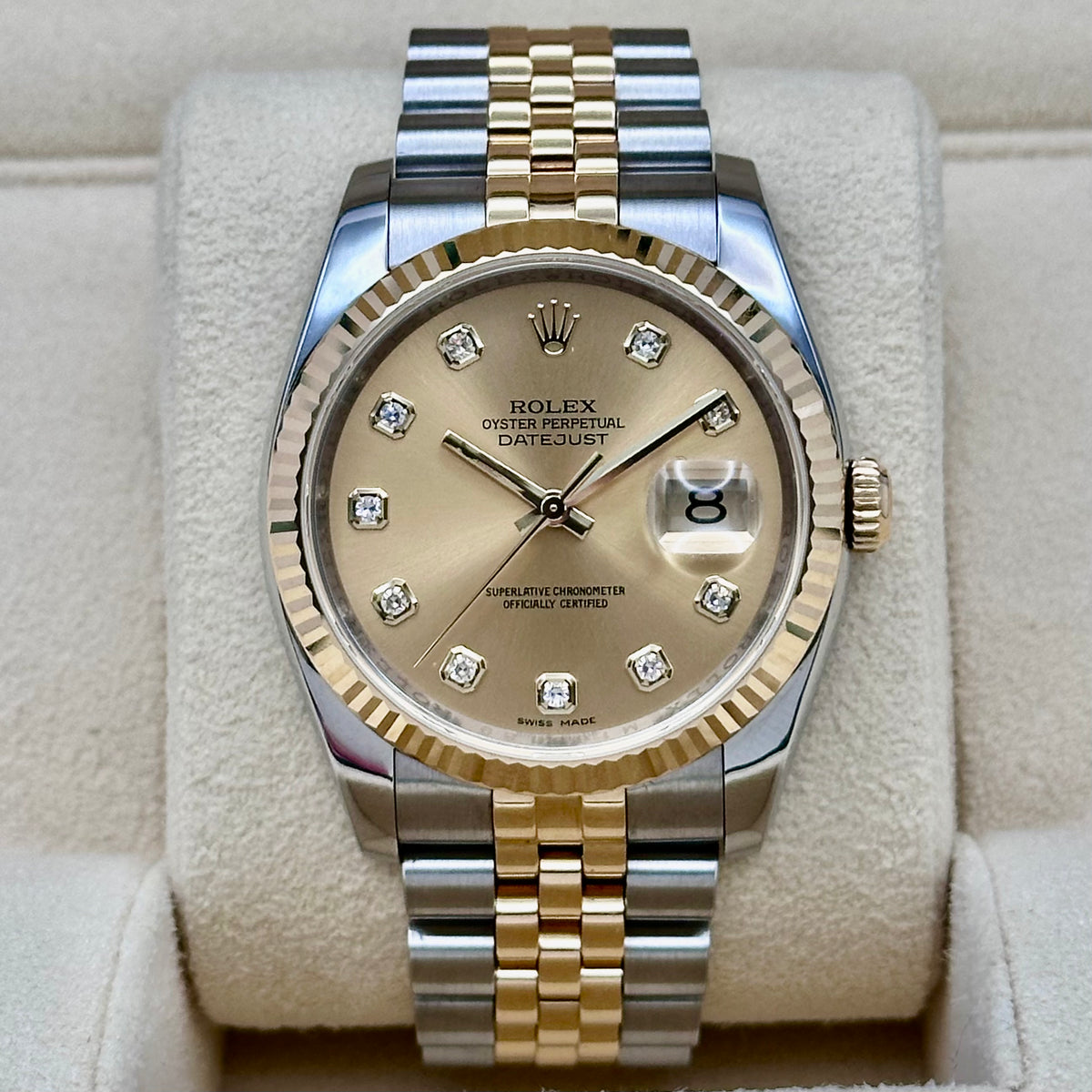 Rolex Datejust 36 Champagne Diamond Dial Two-Tone Ref. 116233