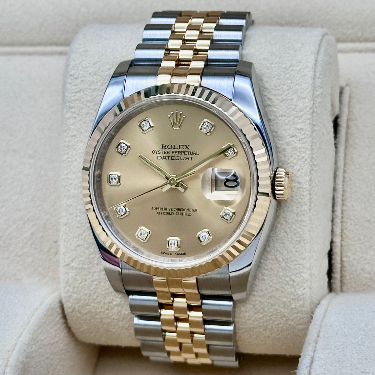 Rolex Datejust 36 Champagne Diamond Dial Two-Tone Ref. 116233