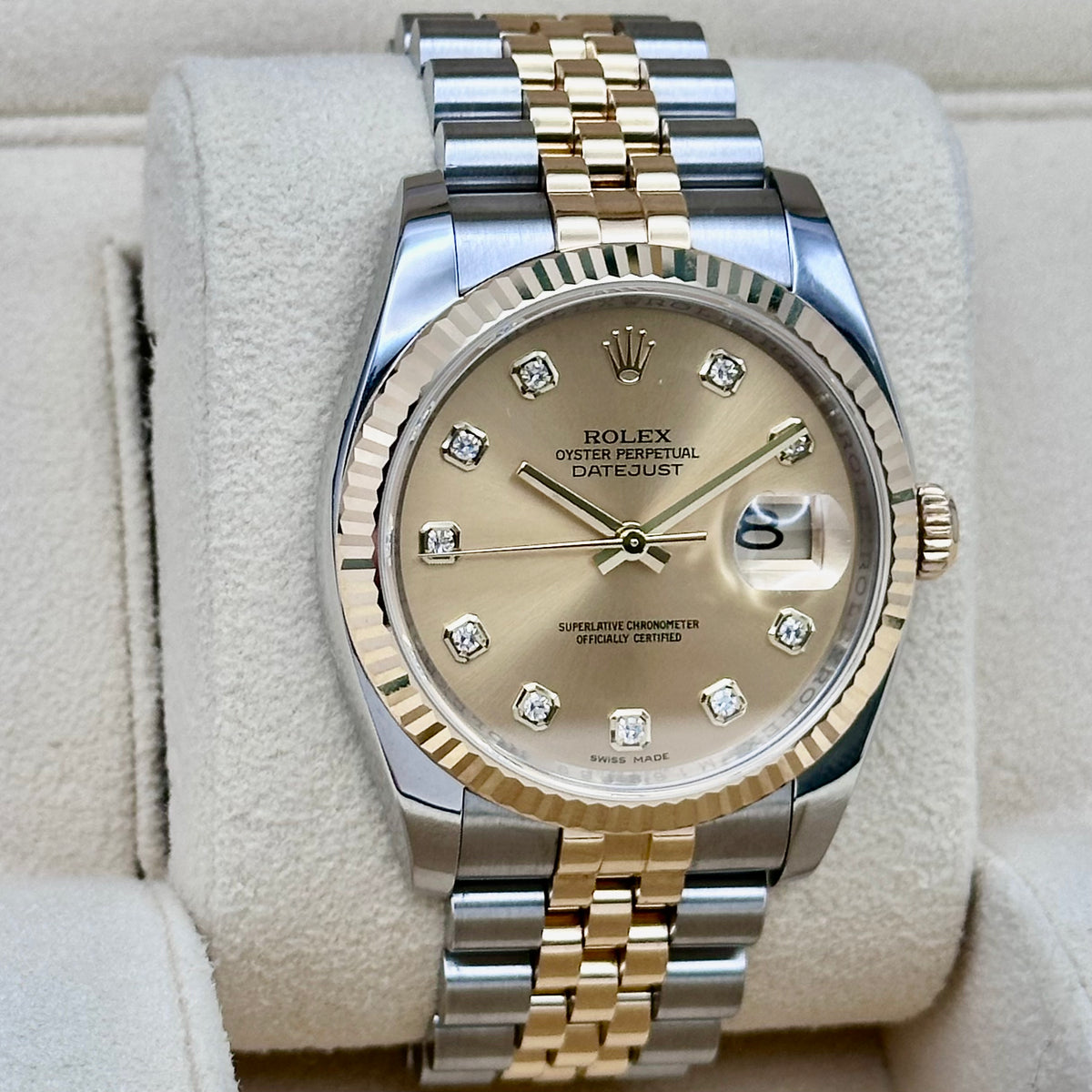 Rolex Datejust 36 Champagne Diamond Dial Two-Tone Ref. 116233