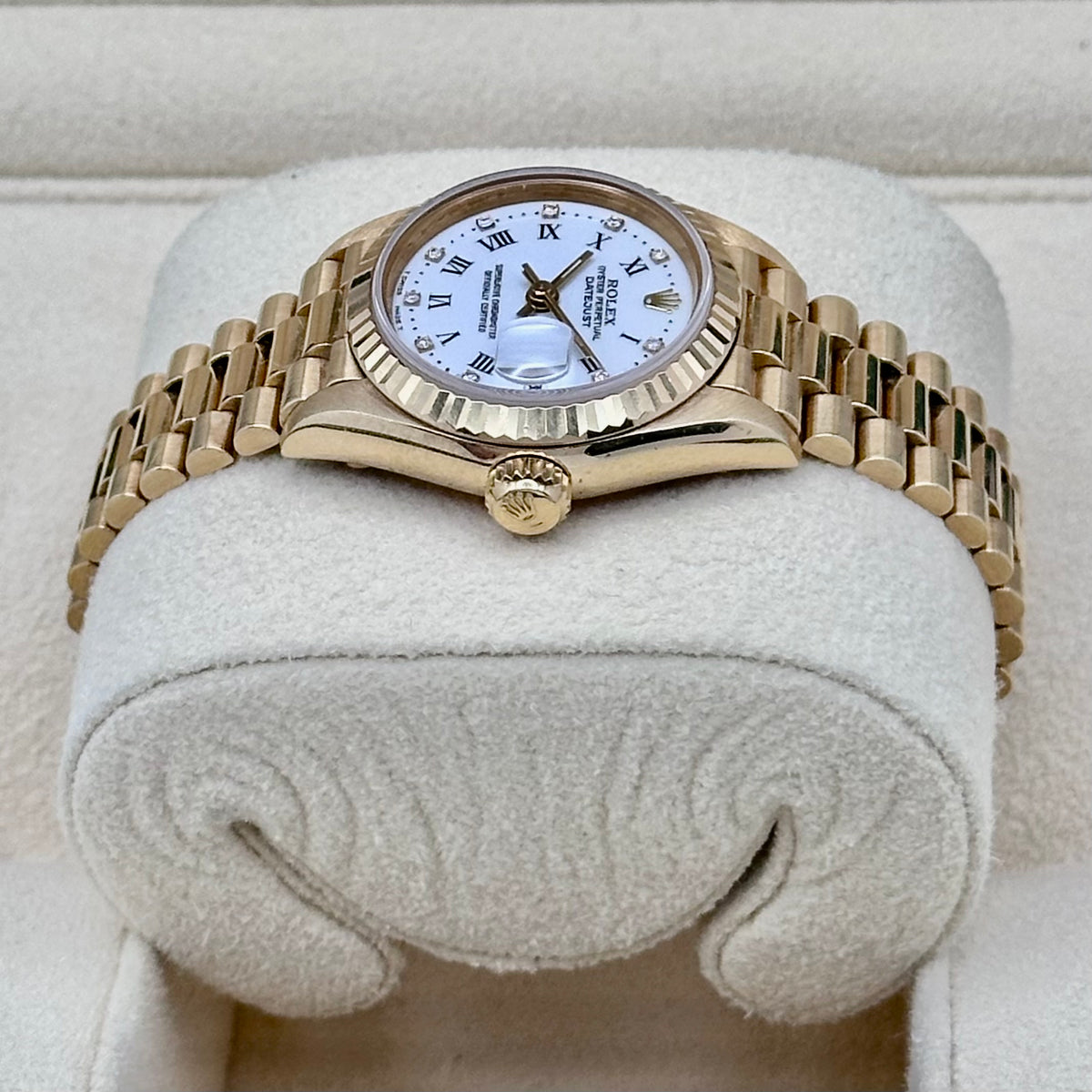 Lady-Datejust 26 White Buckley Diamond 18K Yellow Gold President Ref. 69178