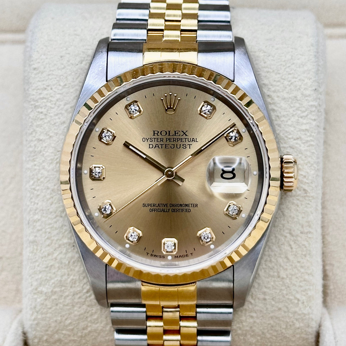 Rolex Datejust 36 Champagne Diamond Dial Two-Tone Ref. 16233G