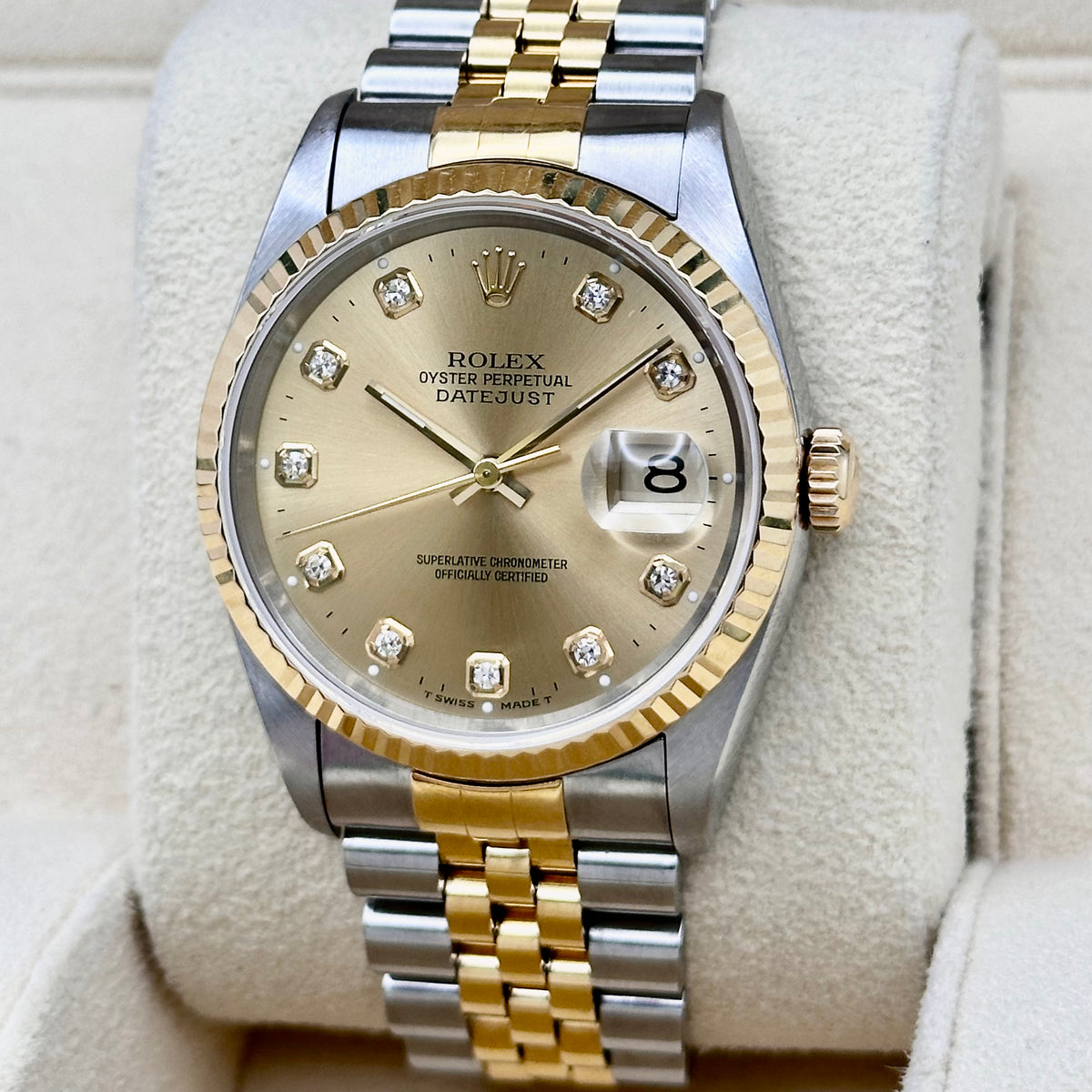 Rolex Datejust 36 Champagne Diamond Dial Two-Tone Ref. 16233G