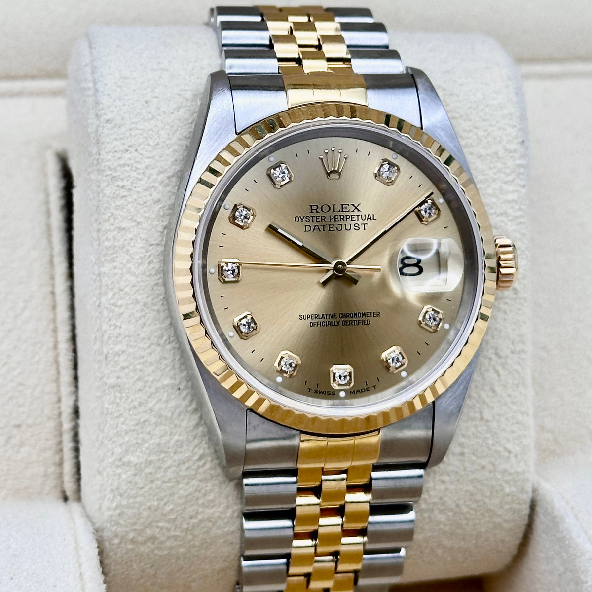 Rolex Datejust 36 Champagne Diamond Dial Two-Tone Ref. 16233G