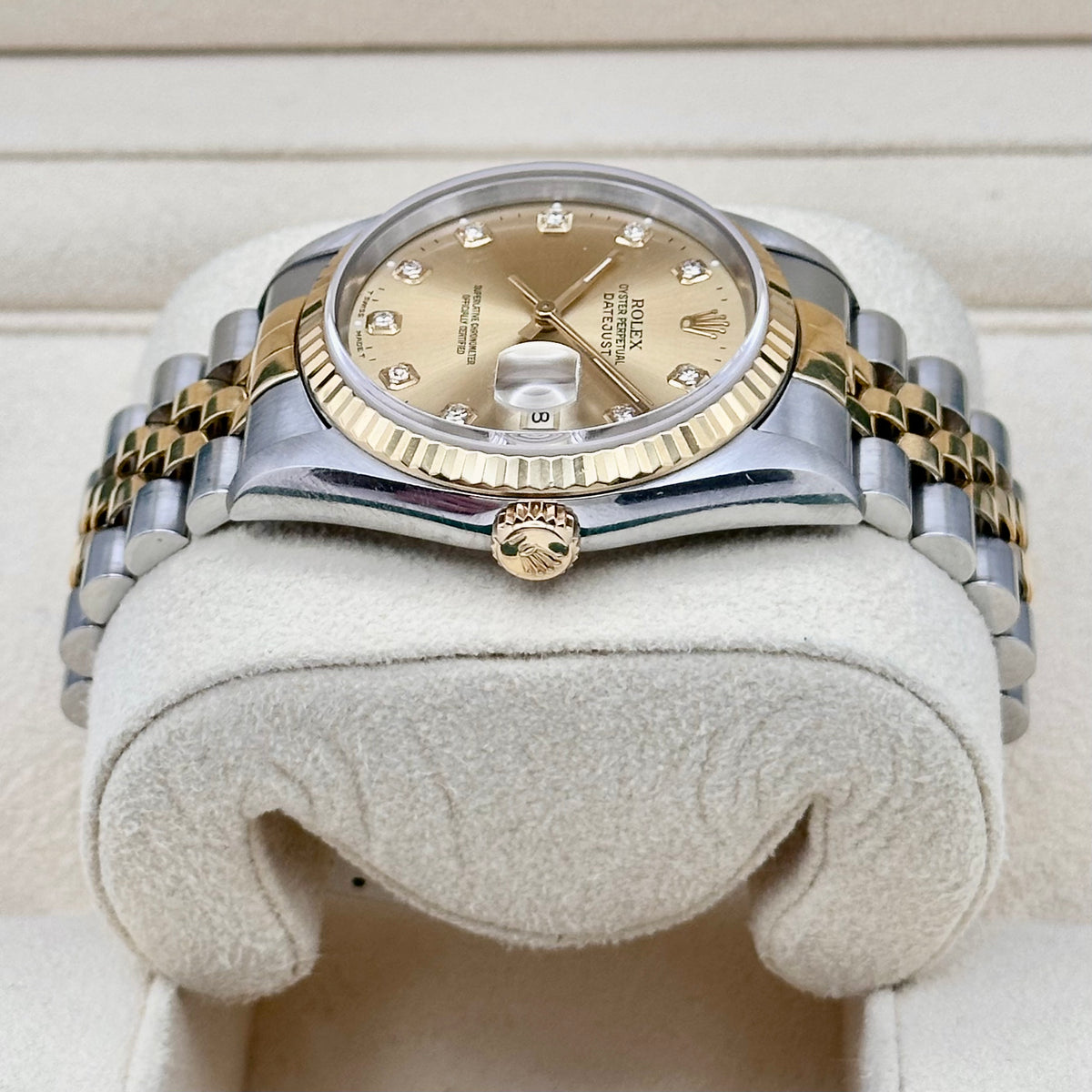 Rolex Datejust 36 Champagne Diamond Dial Two-Tone Ref. 16233G
