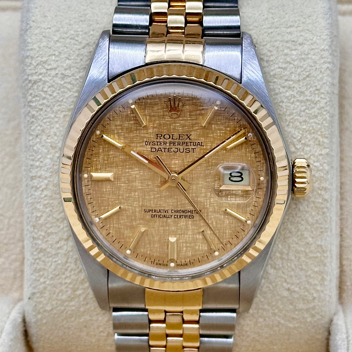 Rolex Datejust 36 Champagne Linen Dial Ref. 16013