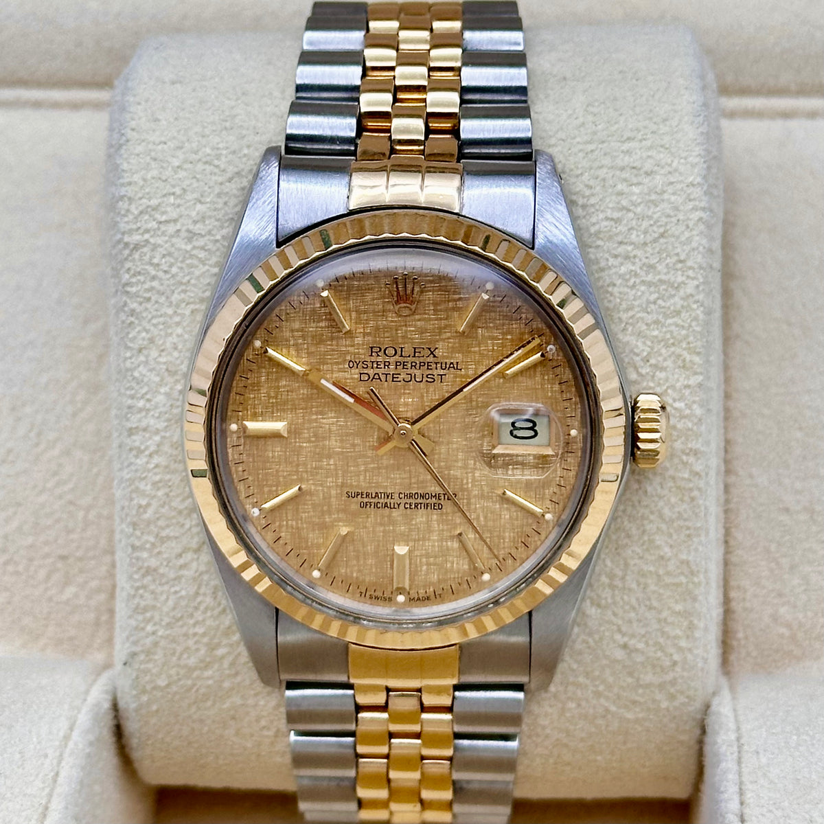 Rolex Datejust 36 Champagne Linen Dial Ref. 16013