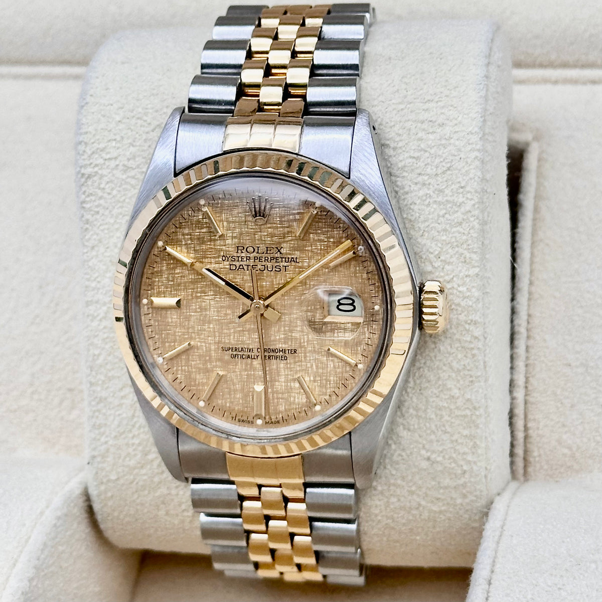 Rolex Datejust 36 Champagne Linen Dial Ref. 16013