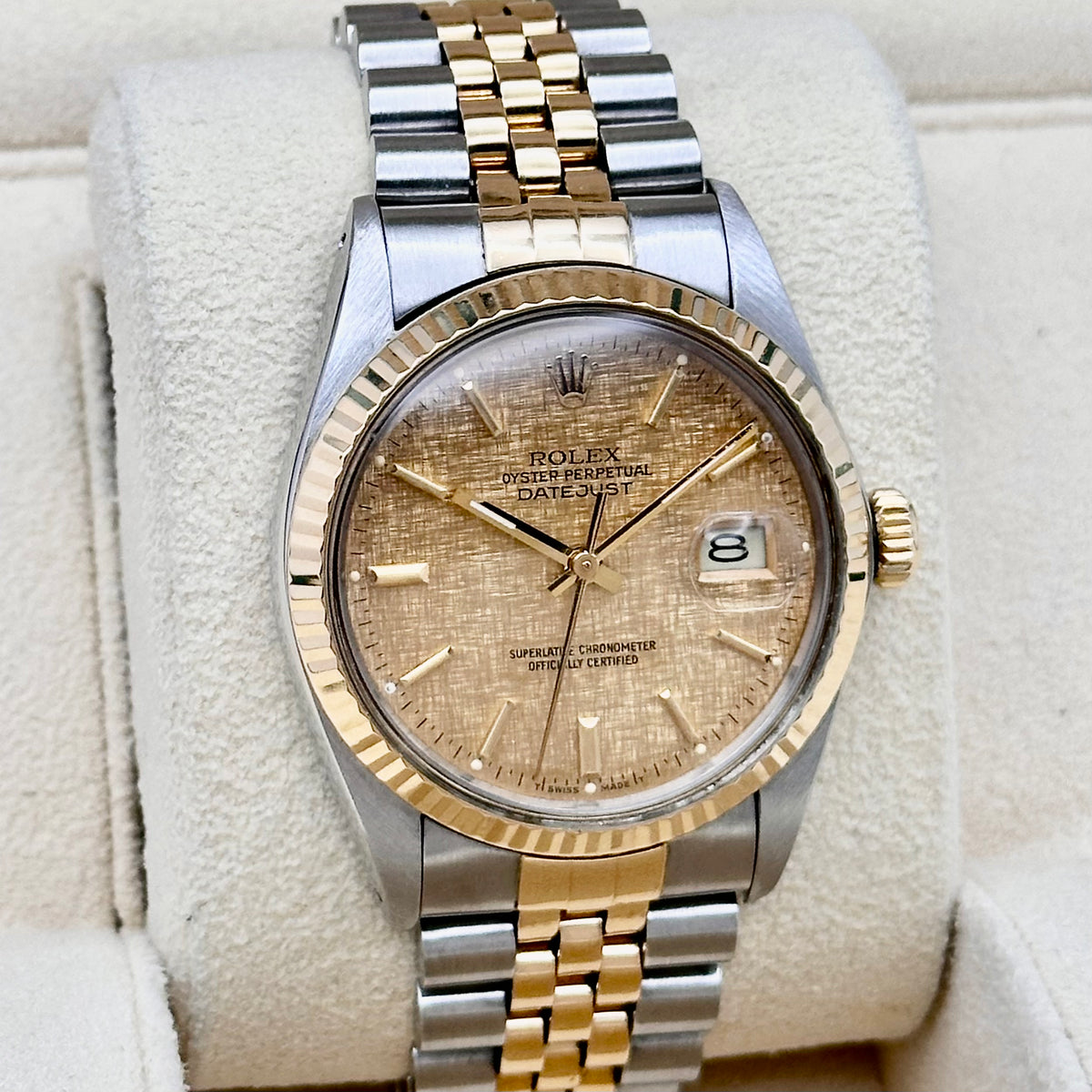 Rolex Datejust 36 Champagne Linen Dial Ref. 16013