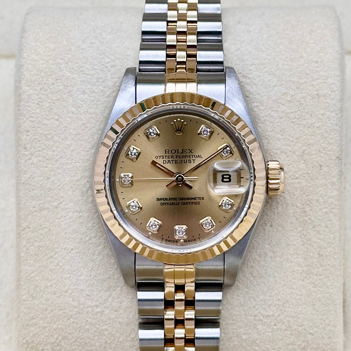 Rolex Datejust 26 Champagne Big Diamond Dial Ref. 69173