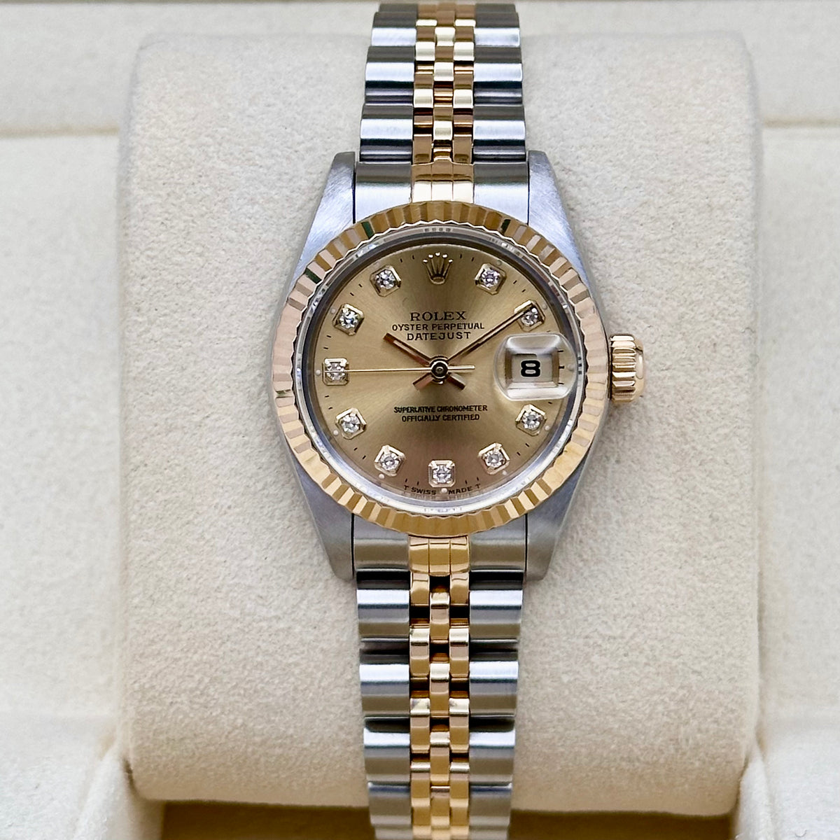 Rolex Datejust 26 Champagne Big Diamond Dial Ref. 69173