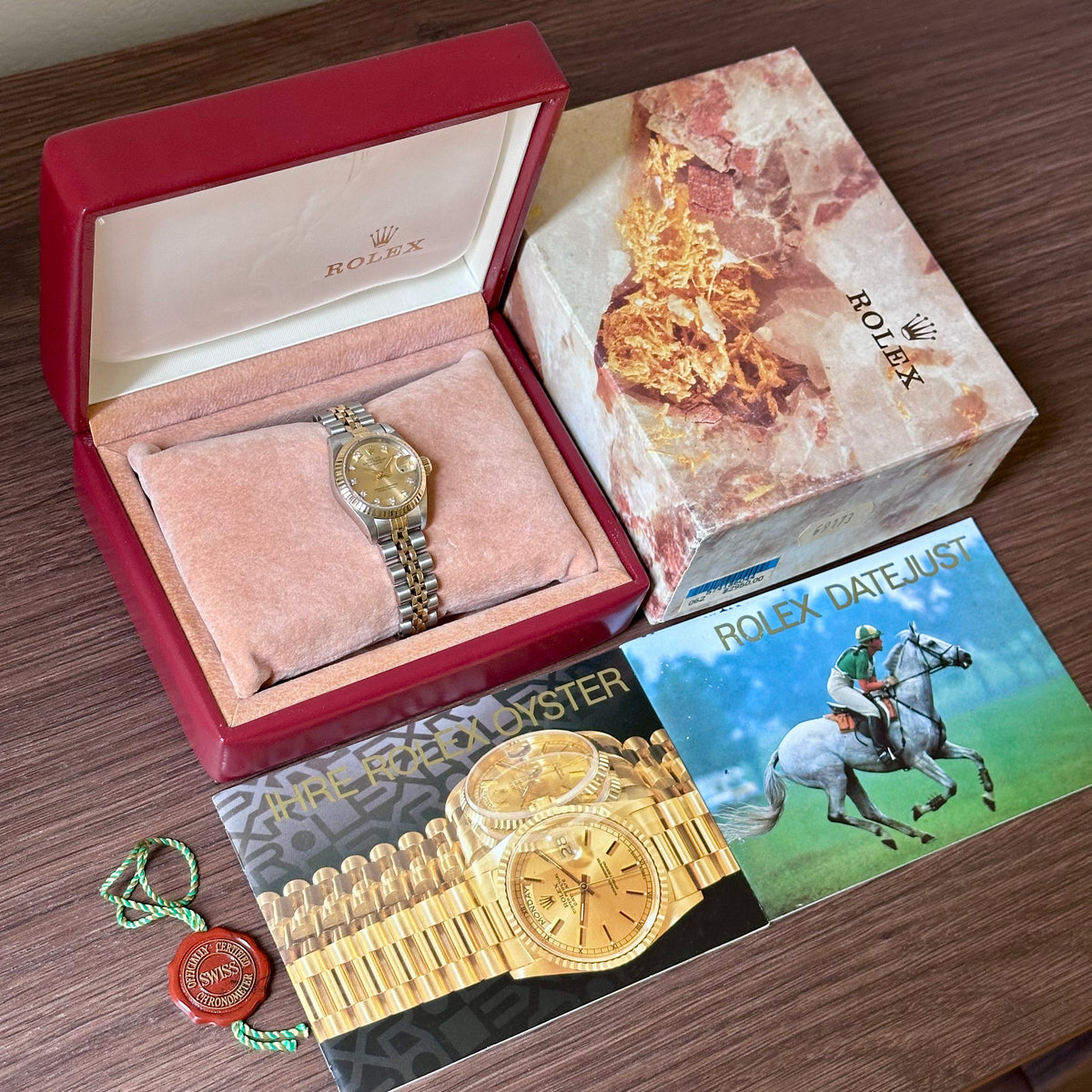 Rolex Lady-Datejust 26 Champagne Diamond Dial Ref. 69173