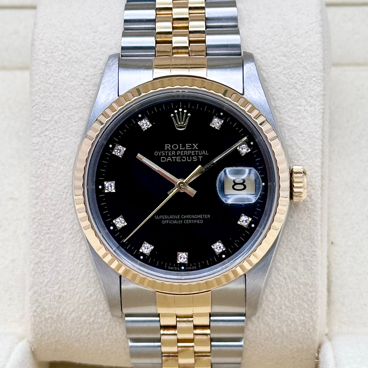 Rolex Datejust 36 Black Diamond Dial Two Tone Ref. 16233G