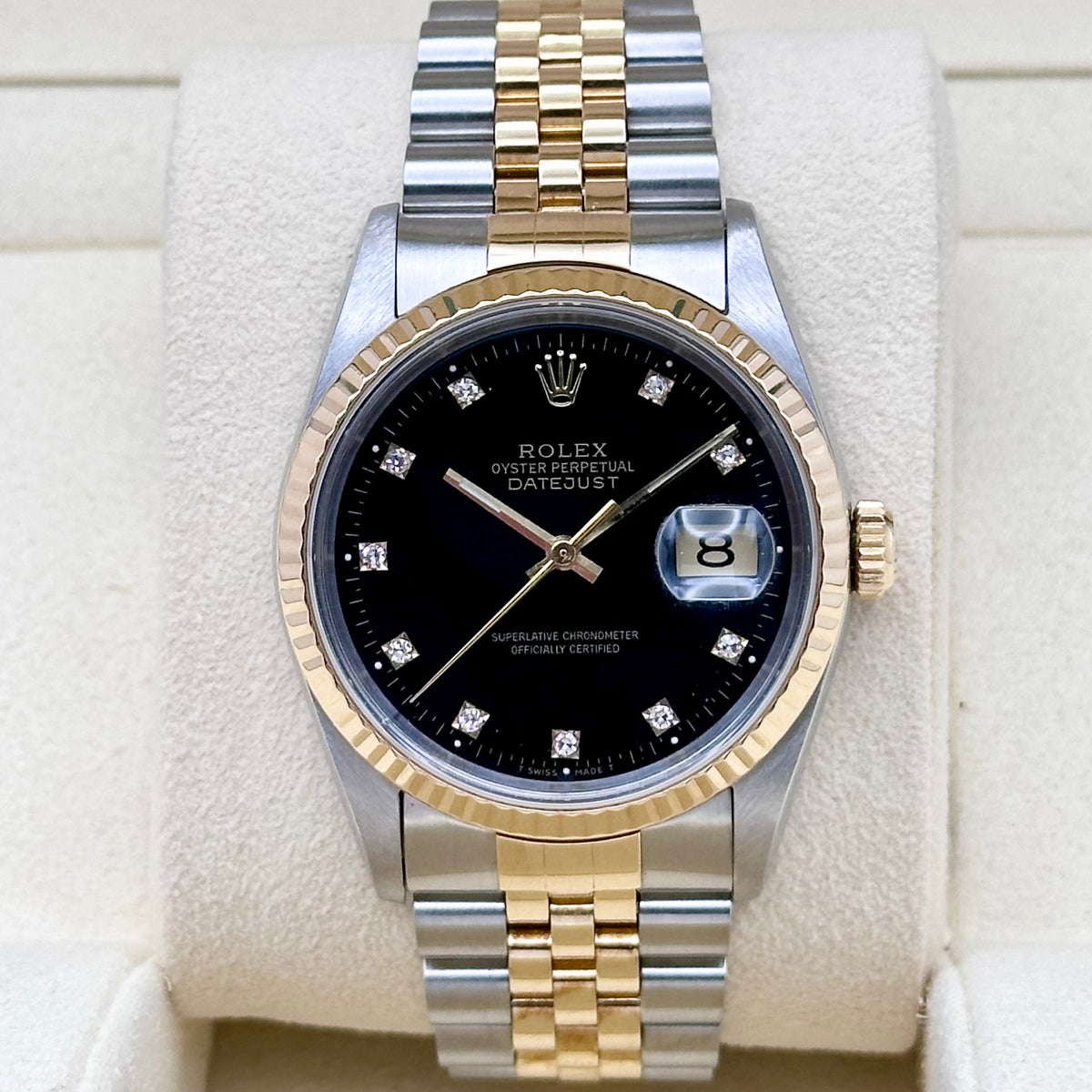 Rolex Datejust 36 Black Diamond Dial Two Tone Ref. 16233G