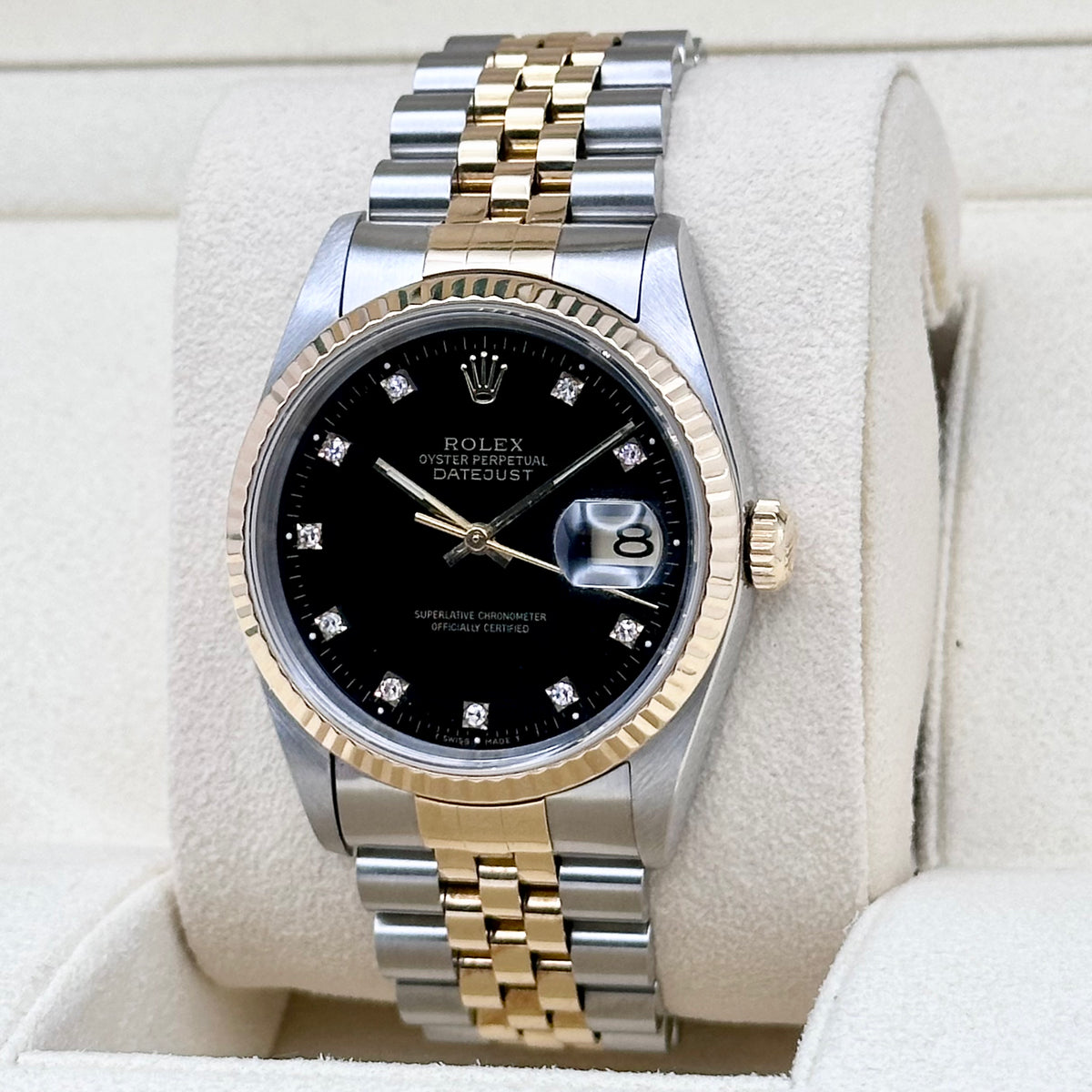 Rolex Datejust 36 Black Diamond Dial Two Tone Ref. 16233G
