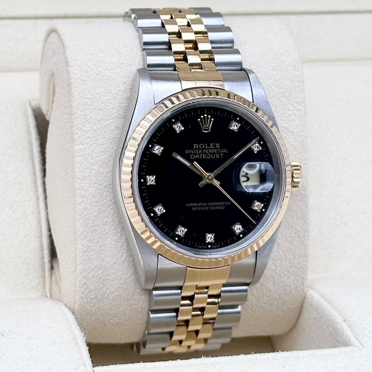 Rolex Datejust 36 Black Diamond Dial Two Tone Ref. 16233G