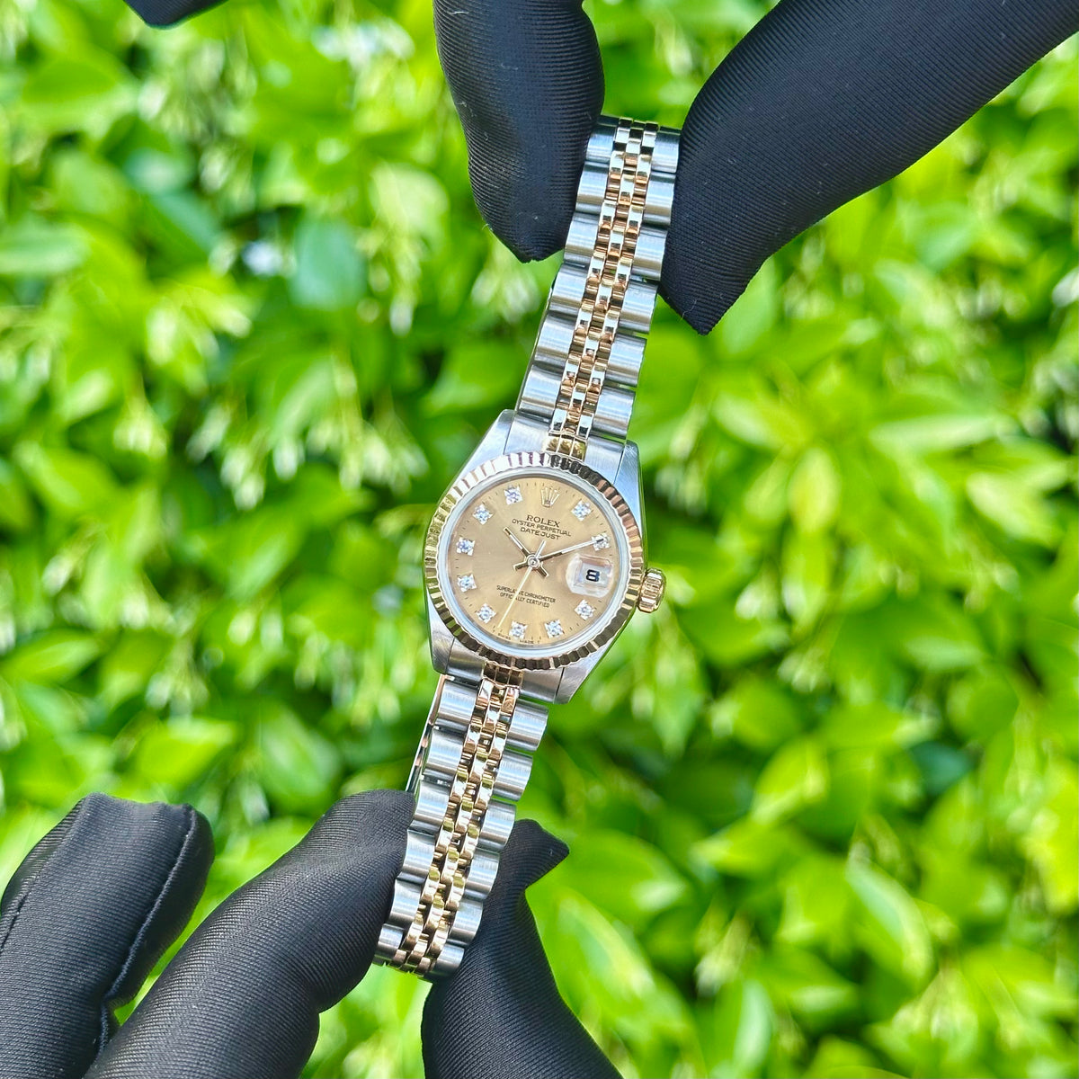 Rolex Lady-Datejust 26 Champagne Diamond Dial Ref. 69173