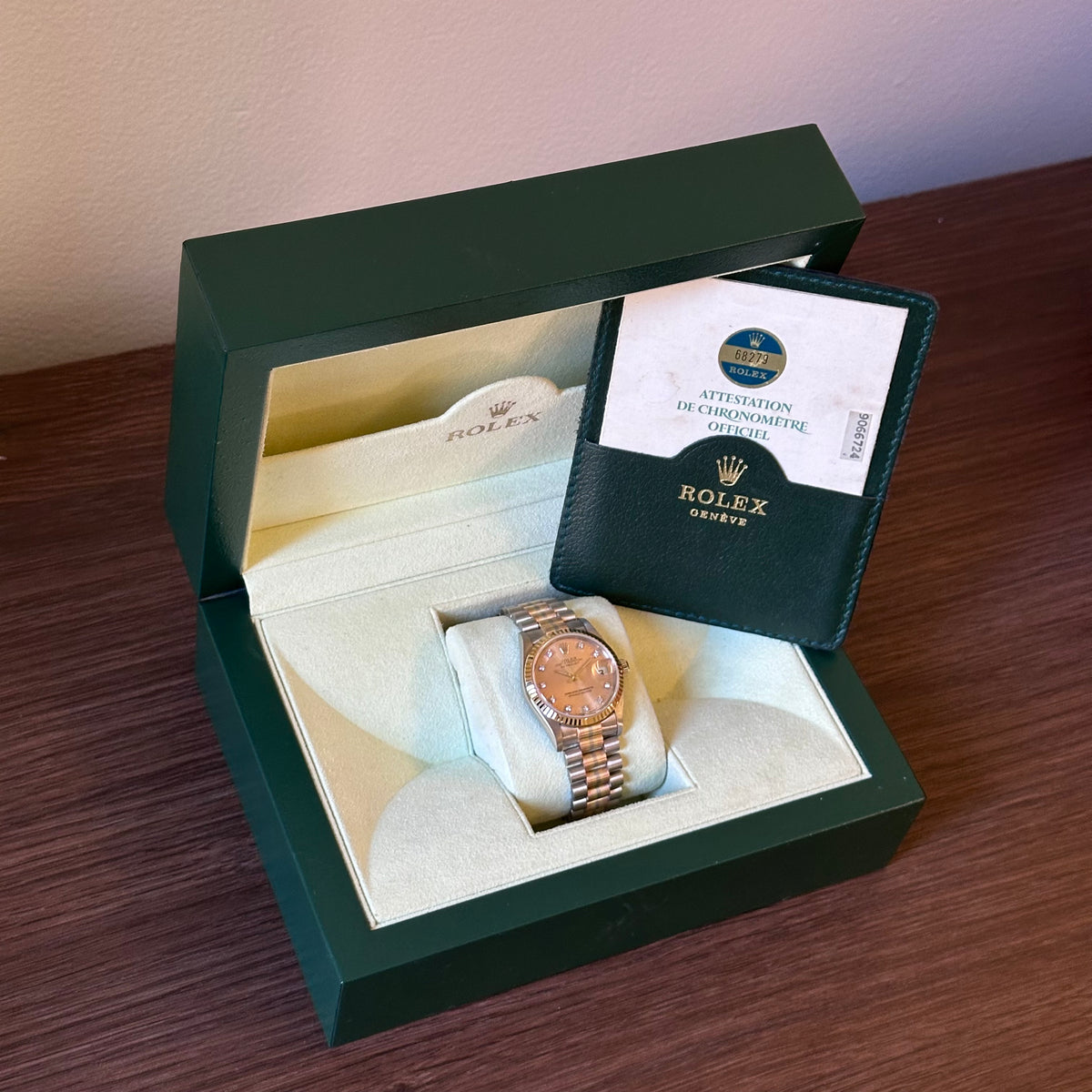 Rolex Datejust 31 Pink Diamond Dial Tridor Ref. 68279B