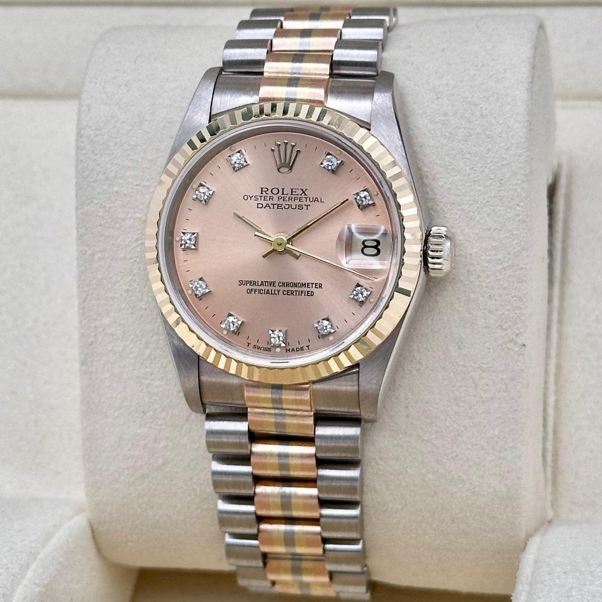 Rolex Datejust 31 Pink Diamond Dial Tridor Ref. 68279B