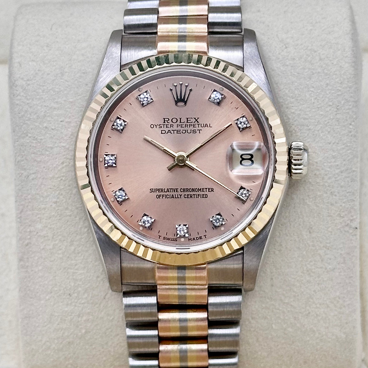 Rolex Datejust 31 Pink Diamond Dial Tridor Ref. 68279B