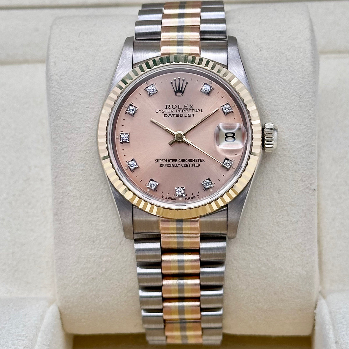 Rolex Datejust 31 Pink Diamond Dial Tridor Ref. 68279B