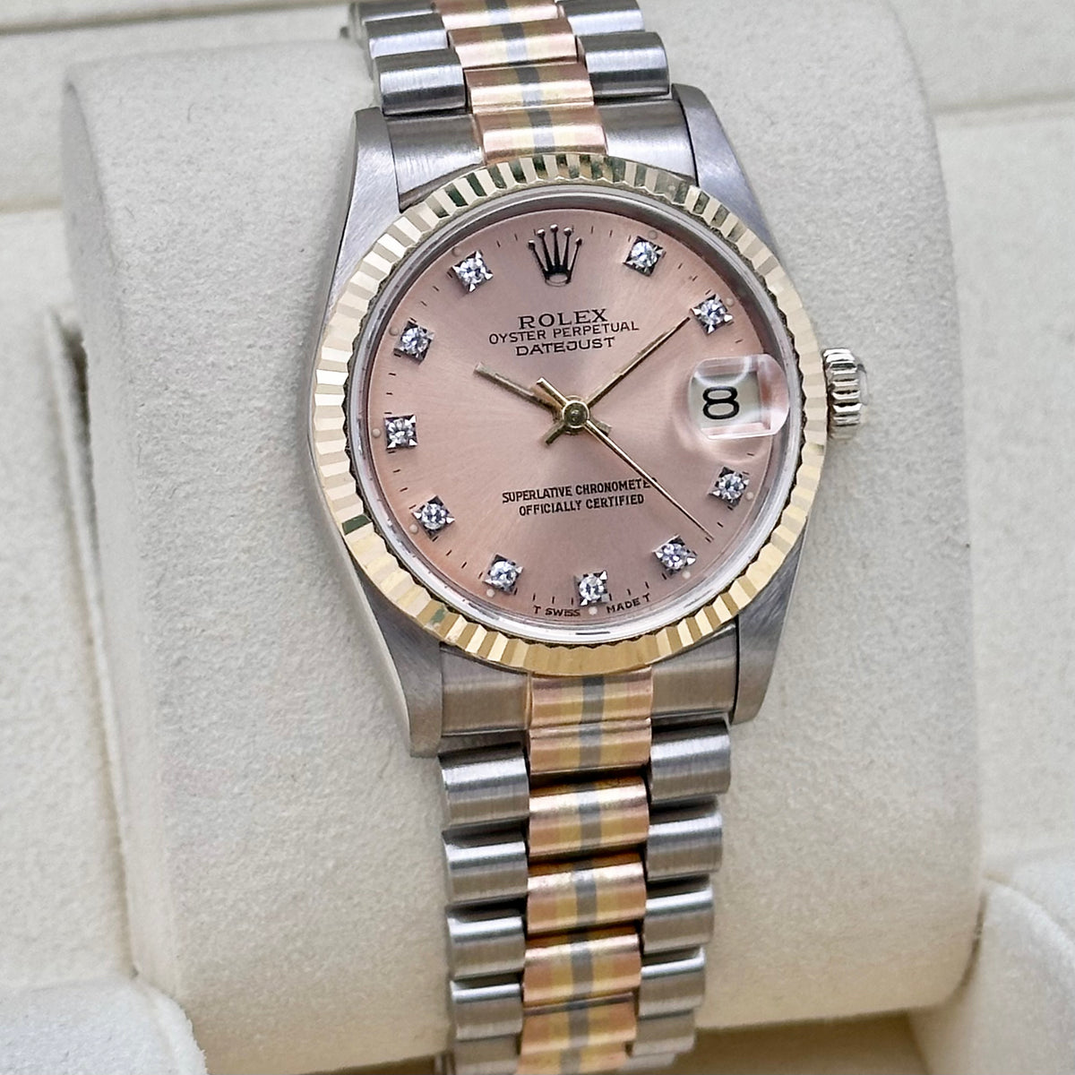 Rolex Datejust 31 Pink Diamond Dial Tridor Ref. 68279B