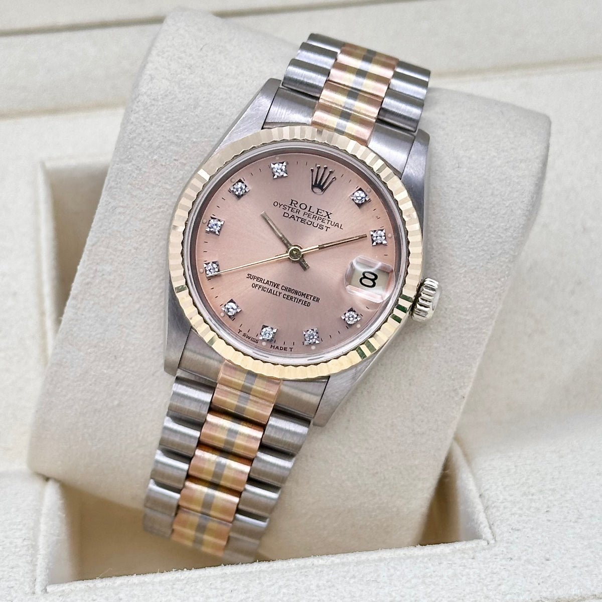 Rolex Datejust 31 Pink Diamond Dial Tridor Ref. 68279B