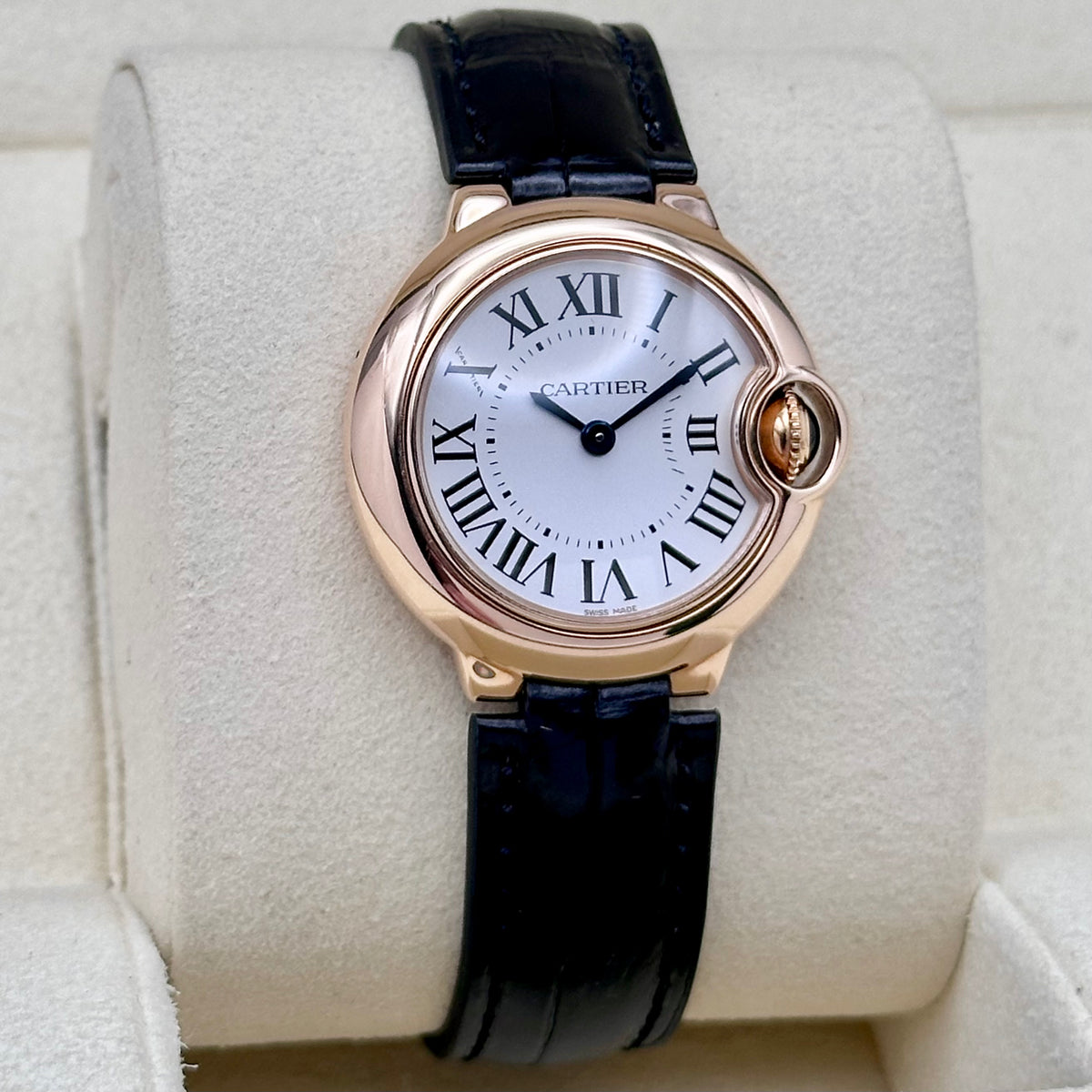 Cartier Ballon Bleu 28 White Roman Dial Rose Gold Ref. W6900256